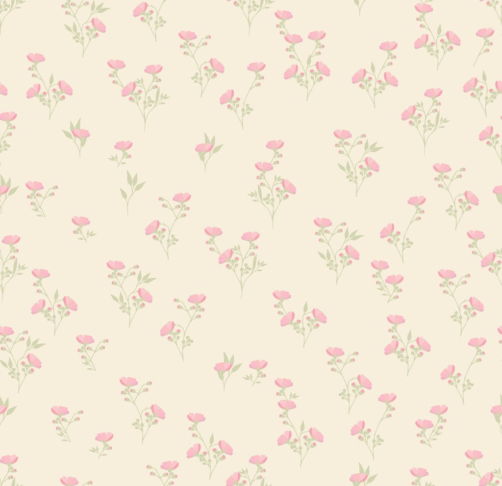 Tiny Floral Nightgown, Long Sleeve Mid Length