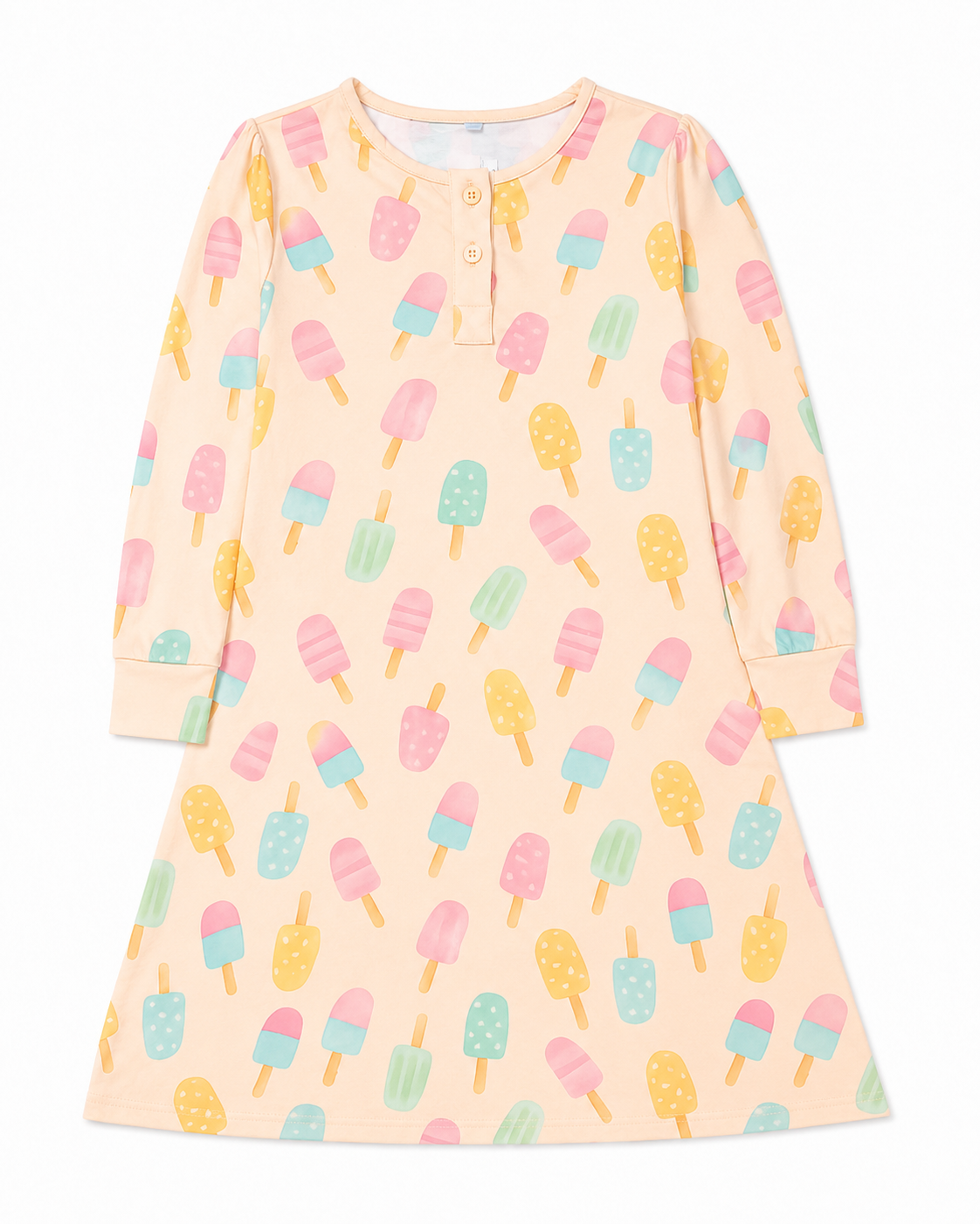Popsicles Nightgown, Long Sleeve Mid Length