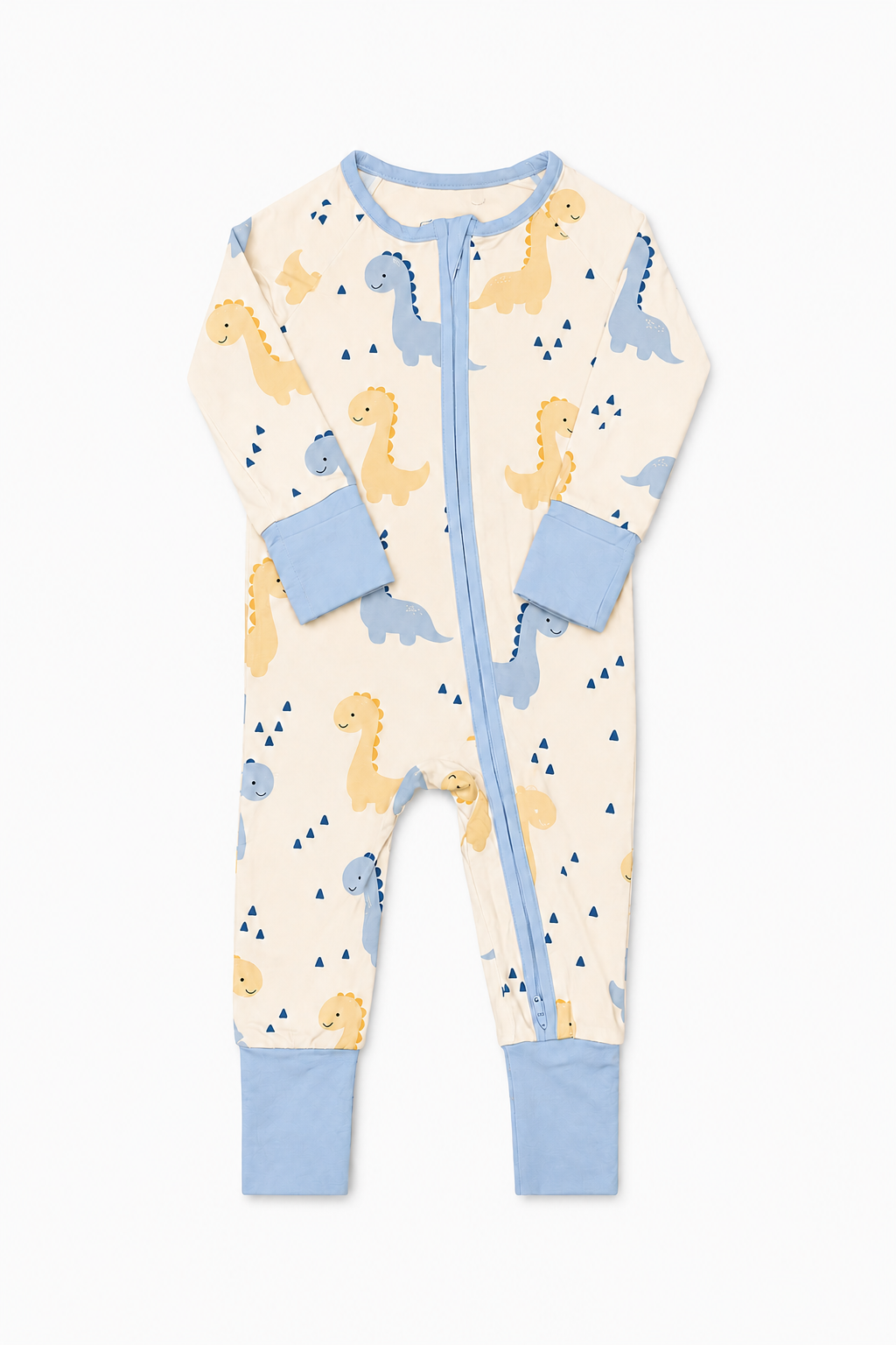 Dinosaurs Onesie, Foldover Feet, Long Sleeve Long Pants