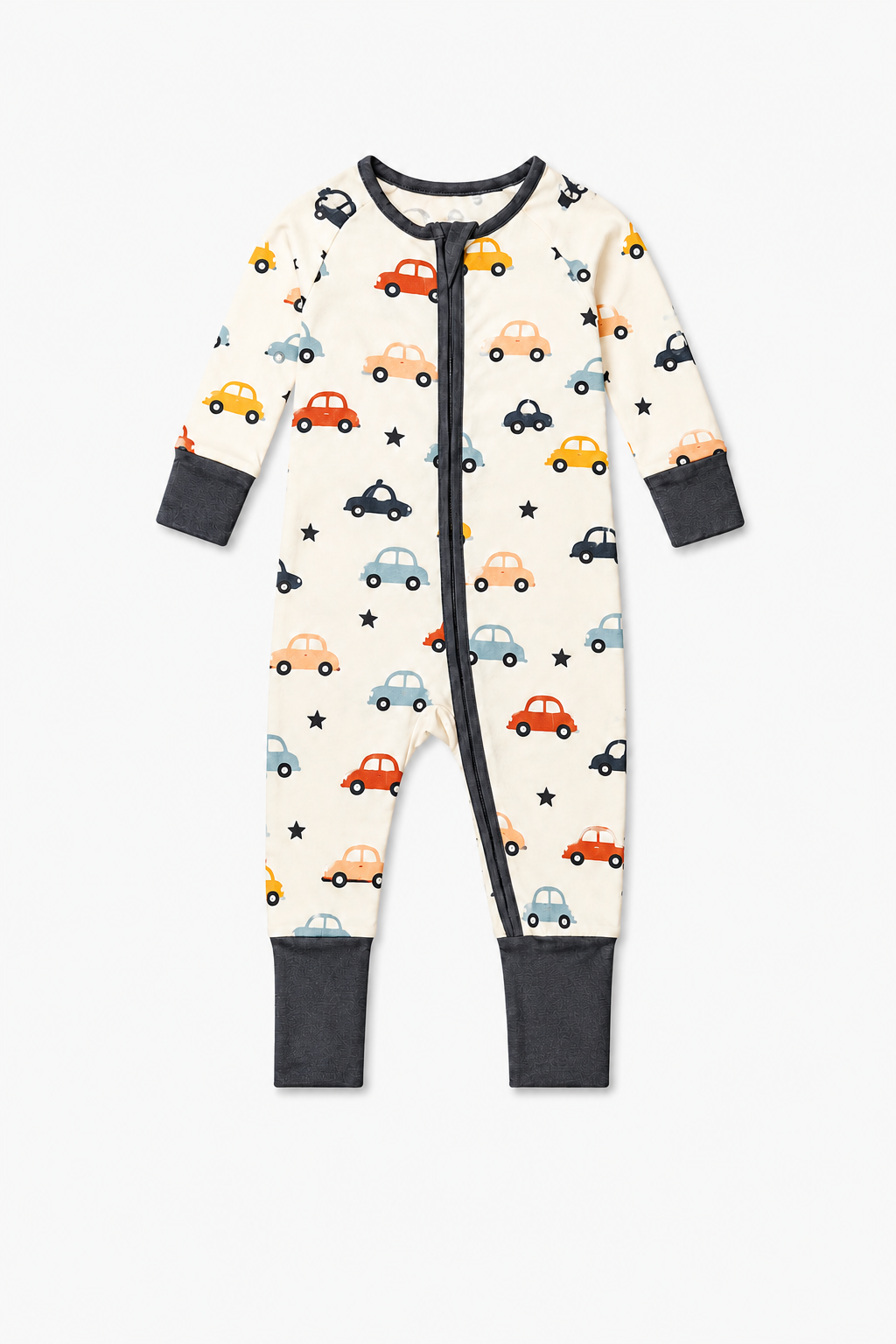 Cars Onesie, Foldover Feet, Long Sleeve Long Pants