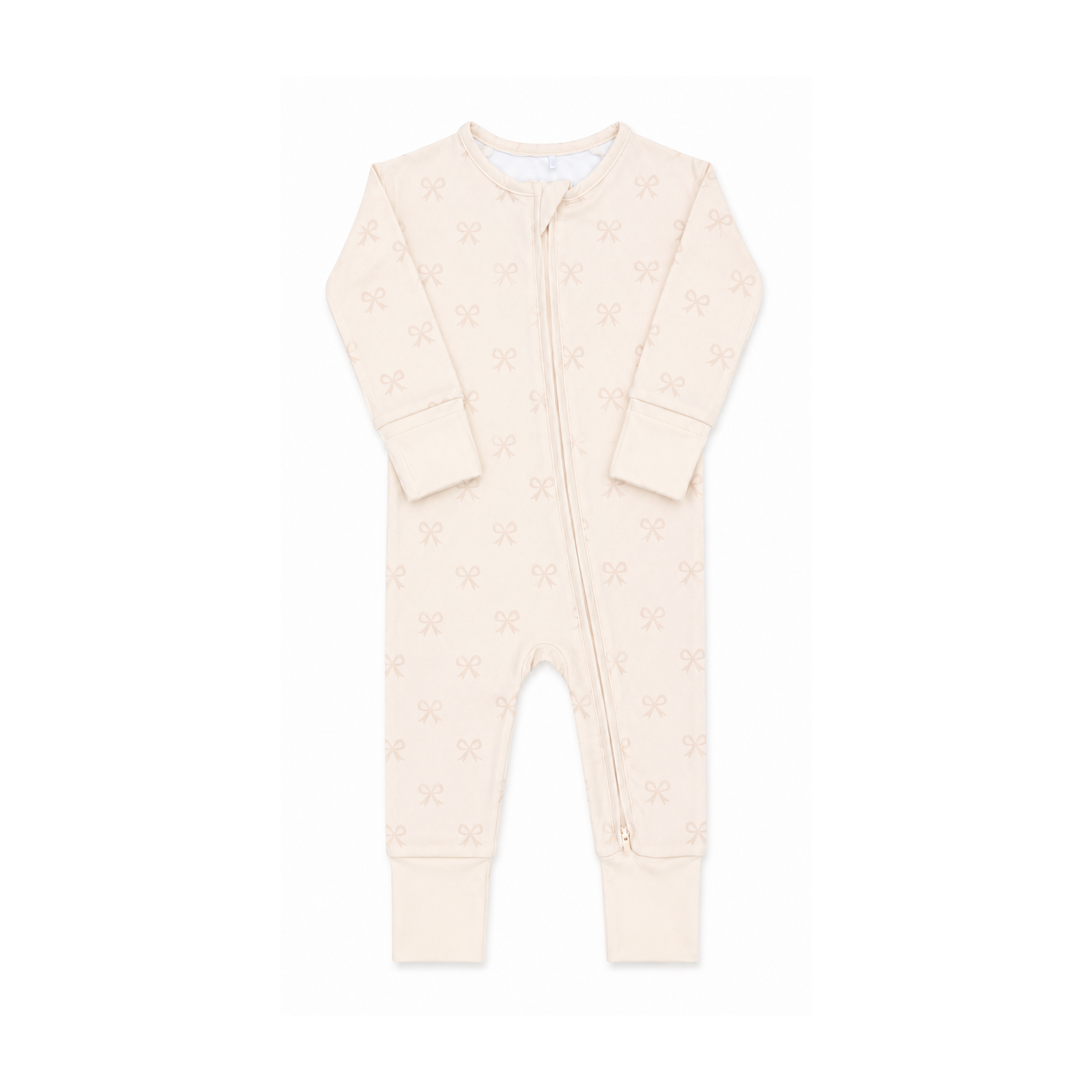 Bows Onesie, Foldover Feet, Long Sleeve Long Pants